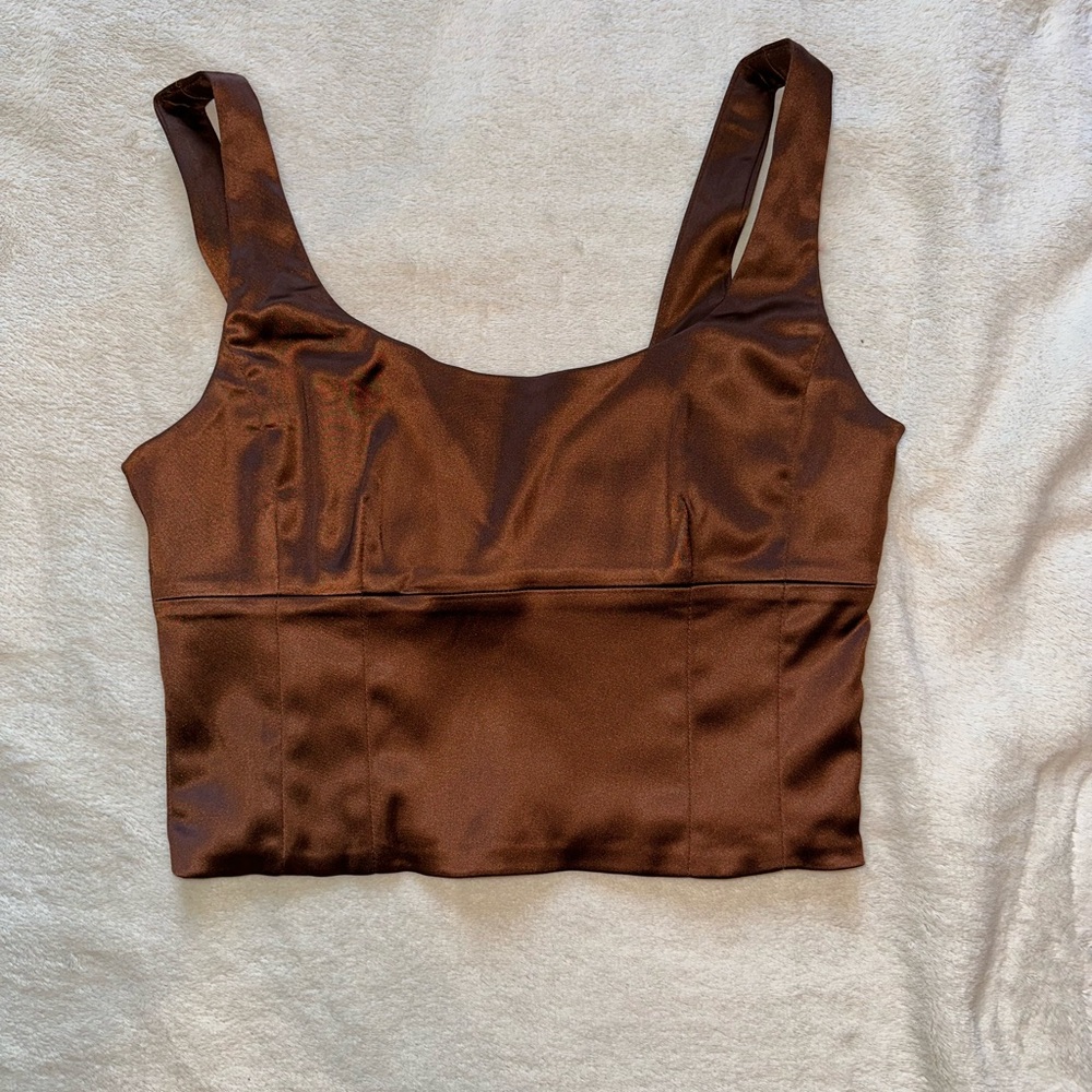 Wilfred Shine Satin Bustier Top